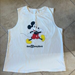 Disney Parks Cream Mickey Mouse Tank Top Women’s XL